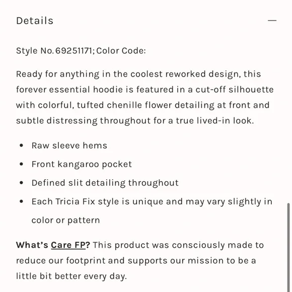 Free People x Tricia Fix Chenille Flower Hoodie - Picture 8 of 8